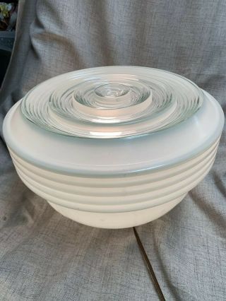Vintage Art Deco Frosted Glass Globe Schoolhouse Ceiling Light Fixture Shade 14 "