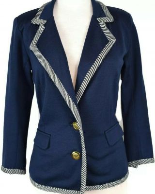 Vintage Yves Saint Laurent Ysl Blazer Jacket Rive Gauche Size 36 Us 2 4 Blue