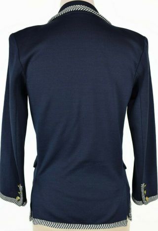 Vintage Yves Saint Laurent Ysl Blazer Jacket Rive Gauche Size 36 US 2 4 Blue 5