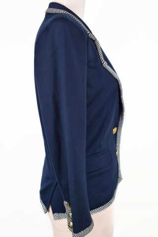 Vintage Yves Saint Laurent Ysl Blazer Jacket Rive Gauche Size 36 US 2 4 Blue 6