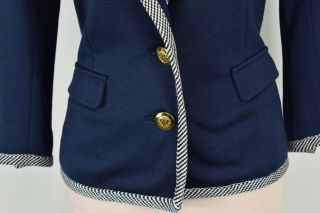 Vintage Yves Saint Laurent Ysl Blazer Jacket Rive Gauche Size 36 US 2 4 Blue 8