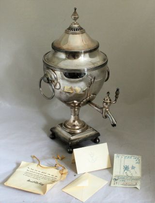 Antique 19th Century English Silver Plate Coffee Tea Hot Water Urn