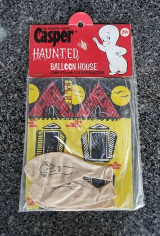 Casper The Friendly Ghost 1960s Haunted House Balloons - Vintage Novelty Scarce