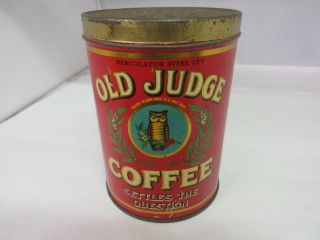 RARE VINTAGE COFFEE OLD JUDGE ADVERTISING TIN 824 - T 4