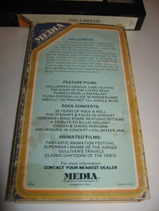 Vintage 1978 Halloween VHS MEDIA 1st Ed.  M131 w/ Rental Numbered Tamper Sticker 4