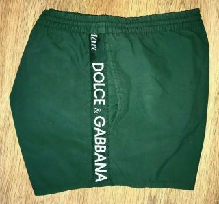 Dolce & Gabbana D&g Mare Rare Vintage Mens Green Swim Shorts Size 46 - S (fit M - L)