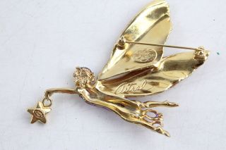 KIRKS FOLLY Enamel Fairy Holding Star Brooch SIGNED Boxed 7