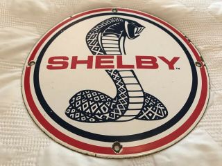 Vintage Ford Shelby Porcelain Sign,  Service,  Gas,  Oil,  Dealership Mustang,  Chevy