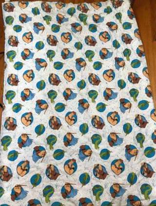 Vintage Disney Hercules Twin Quilt Blanket Bedspread Comforter Reversible Movie 2