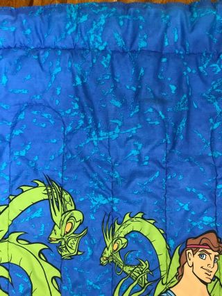 Vintage Disney Hercules Twin Quilt Blanket Bedspread Comforter Reversible Movie 4