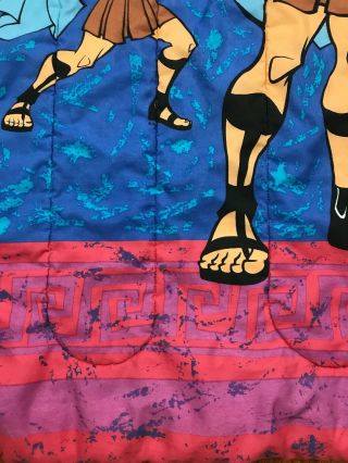 Vintage Disney Hercules Twin Quilt Blanket Bedspread Comforter Reversible Movie 5