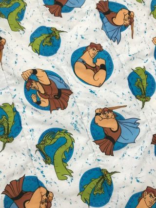 Vintage Disney Hercules Twin Quilt Blanket Bedspread Comforter Reversible Movie 8
