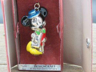 Vintage Walt Disney Designcraft Sterling Silver Mickey Mouse Enamel Pendant