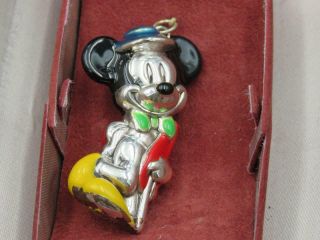 Vintage Walt Disney Designcraft Sterling Silver Mickey Mouse Enamel Pendant 2