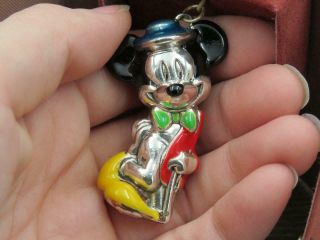 Vintage Walt Disney Designcraft Sterling Silver Mickey Mouse Enamel Pendant 3