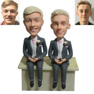 Semi Custom Lesbian Male Birthday Wedding Cake Toppers Gay Figurines Homosexual