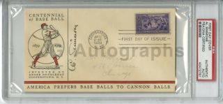Al Simmons - Psa/dna Slabbed Autographed Vintage 1939 100 Years Of Baseball Fdc