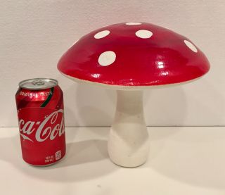 Vintage Red Spun Cotton Mushroom Extra Large Huge Western Germany 4