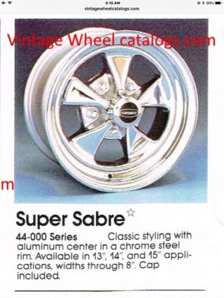 Vintage Superior Sabre Chrome Wheels - 15 