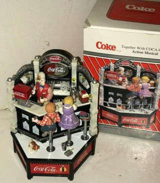 Vintage 1995 Enesco Coca Cola Soda Jerk Fountain Action,  Lights Music Box 4