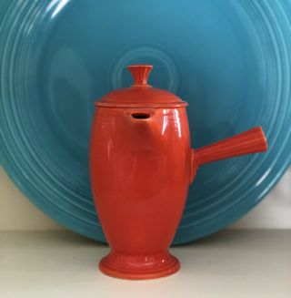 Vintage Fiesta Red Demitasse Stick Handle Coffee Server Pot - “radioactive Red”