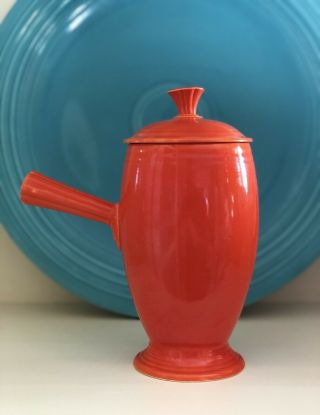 Vintage Fiesta Red Demitasse Stick Handle Coffee Server Pot - “Radioactive Red” 3