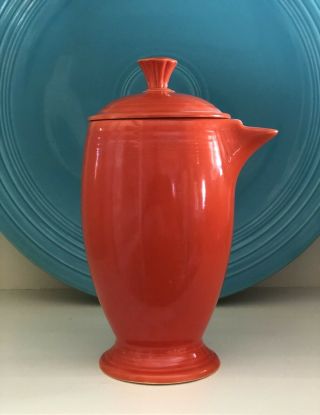 Vintage Fiesta Red Demitasse Stick Handle Coffee Server Pot - “Radioactive Red” 4