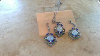 Retired Kirks Folly Rare Vintage Seaview Moon Earrings & Necklace