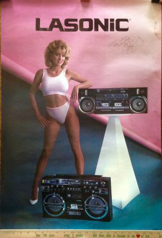 Huge Vintage Lasonic Trc - 931,  L - 30 Boombox Poster Electronics La Sonic Radio