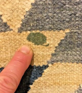 Navajo Native American old vintage hand woven wool rug pale color vegetable dye 12