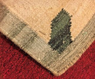 Navajo Native American old vintage hand woven wool rug pale color vegetable dye 9