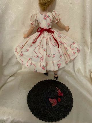 Dress & slip made for Mme Alexander Cissy doll,  vintage picture hat 6