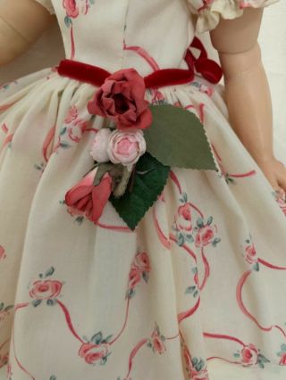Dress & slip made for Mme Alexander Cissy doll,  vintage picture hat 7