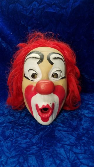 Vintage 1988 Cesar Clown Mask Completely Disguise Face Costume