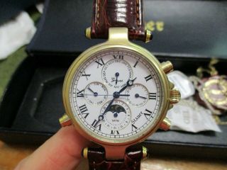Stauer Men ' s 13373 Automatic Moon Phase Chronograph Tachymeter Watch 6