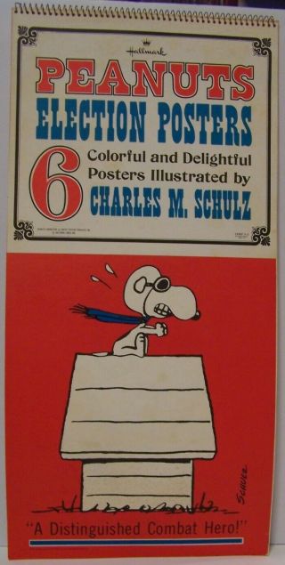 Snoopy Election Posters Peanuts Hallmark Vintage Lucy Charlie Linus Flying Ace