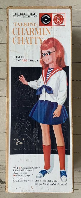 Vtg 1960s Mattel Talking Charmin Chatty Doll W/ Box Blonde Hair