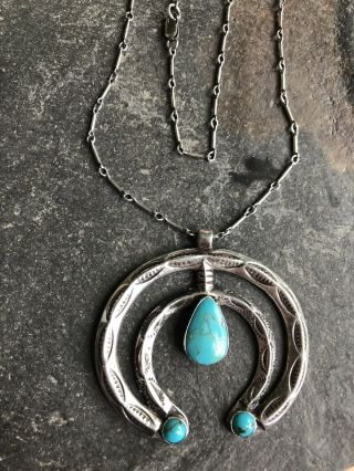 Bell Trading Post Sterling Silver And Turquoise Naja Necklace