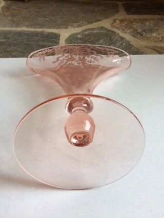 Fostoria JUNE Pink Fan Vase RARE 6