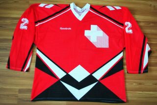 Switzerland Ice Hockey Game Worn Jersey Tackla Suisse Trikot Vintage Size Xxl