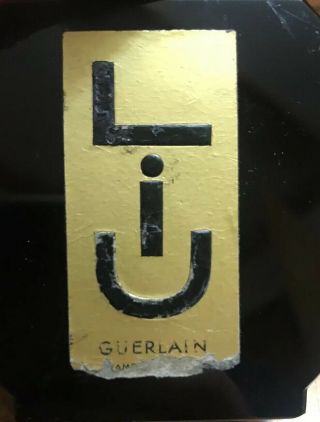 Vtg 1930s Guerlain LIU Parfum Perfume Baccarat? Black 3.  5” Bottle W/ Contents 4