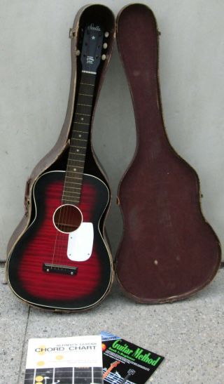 Vintage Stella Harmony Parlor Acoustic Guitar Stella Steel Reinforced Neck Case