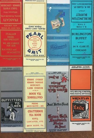 16 Dq And 8 Other Vintage Diamond Matchbook Covers Salesman Sample Flats