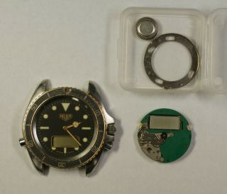 Vtg Heuer 980.  027 Ana Digi Jumbo Diver Dive Watch 1000 Esa 900 231 Parts Repair