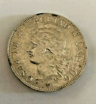 Argentina 1882 Silver Coin 1 One Peso " Patacon " Rare