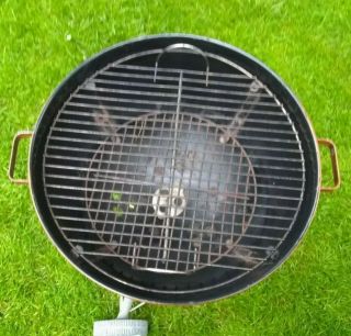 Rare Vintage Weber Kettle Grill 2 Tone BROWN Barbecue Good Shape 4