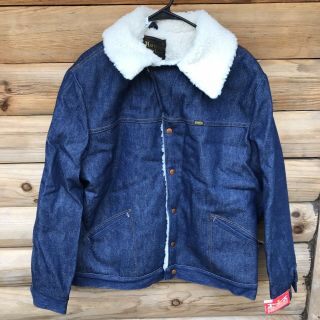 Vtg Maverick Blue Sherpa Denim Jean Jacket Western Coat Xl Nwt Usa Made 70s 80s