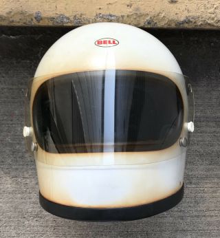 Vintage 60’s Or 1970 Bell “star” Helmet Size 7 3/4 White