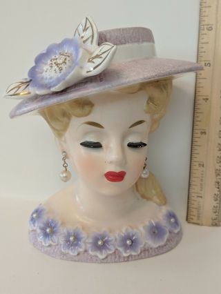 Vintage Rubens 499 Lady Head Vase,  With Dress & Hat Cond.