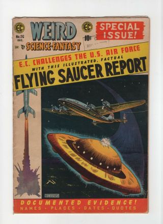 Weird Science - Fantasy 26 Vintage Ec Comic Horror Scifi Ufo Cover Gold 10c